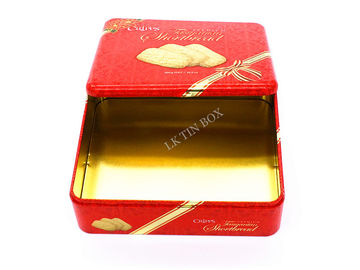 China Weihnachtsblauer rechteckiger Zinn-Kasten für Schokoladen-Plätzchen-Geschenk-Förderungen fournisseur