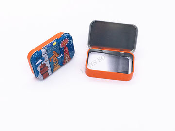 China Rechteckiger Metallzinn-Kasten mit den Fenster-Scharnier-Geschenk-Karten, die kleines Metallzinn verpacken fournisseur