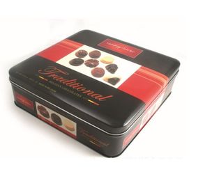 China Fördernder kundengebundener Desgin-Fantasie-Metallquadrat-Zinn-Kasten-Schokoladen-Zinn-Kasten mit dem Stempeln des LOGOS fournisseur