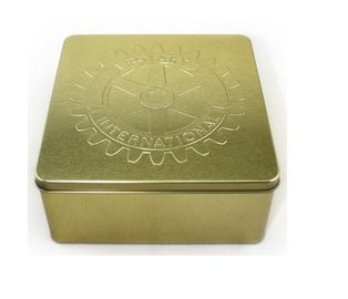 China Fantastischer quadratischer Metallzinn-Kasten für Nahrungsmittel-und Geschenk-Verpackenzinn-Kasten mit der kundengebundenen Logo-Prägung fournisseur
