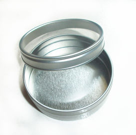China Süßigkeits-runde Zinn-Kasten-Silberfarbe mit klarem Fenster, runde Zinnbehälter fournisseur