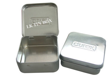 China Prägeartiges quadratisches kleines Metall konserviert Boxe-Drucken für Durex-Kondom-safen Sex fournisseur