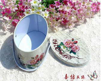 China 115 * 55 * 120mm Nestle ovalgeschnittener Kaffee-Zinn-Kasten mit Drucken/der Prägung fournisseur