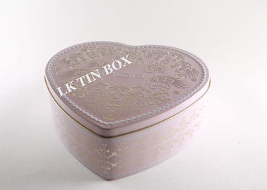 China Herz-geformte Hochzeits-Süßigkeits-Blechdose mit prägeartigem Deckel, Bonbon im Zinn fournisseur