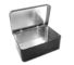 Großer prägeartiger rechteckiger Metallzinn-Kasten mit Fenster-Scharnier und Gewohnheits-Logo-Druck fournisseur