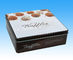 Quadratischer Metallkuchen-Zinn-Kasten mit Drucklogo, Schokoladen-quadratisches Bevorzugungs-Zinn fournisseur