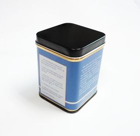 China kleiner quadratischer luftdichter Zinn-Kanister des schwarzen Tee-58x58x78Hmm mit innerem Deckel fournisseur