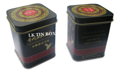 China Quadratisches Metallgrüner Tee-Zinn mit stapelbarem Deckel und innerem Deckel-Griff fournisseur