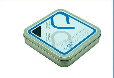 China Kundenspezifische quadratische Zinn-Kasten-Geschenk-Karten-DruckBlechemballagen mit der Prägung fournisseur