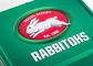 Rabbitohs-Metallzinn-Brotdosen eingehängter Zinn-Kasten mit Griff-Schlüssel und Verschluss fournisseur