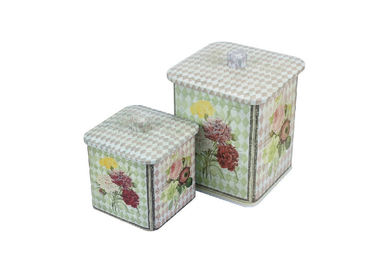 Neuer Blumen-Muster-Quadrat Matel-Zinn-Kasten mit Fantasie kundengebundenen Entwurfs-dekorativen Zinn-Kästen fournisseur